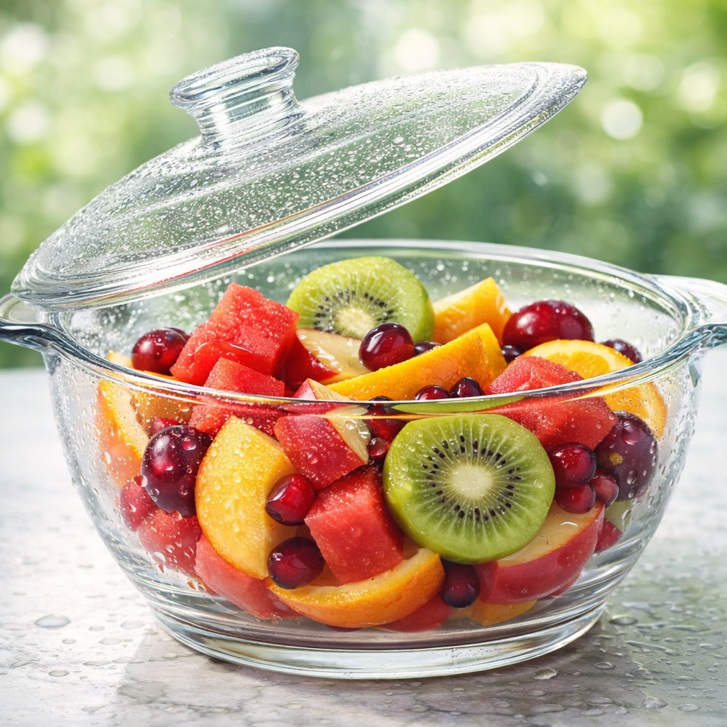 Sky Buy 1000 ml Round Glass Casserole with Lid – Clear Glass Cooking & Serving Dish