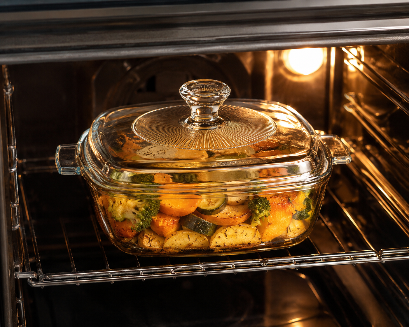 Skybuy 1500 ml Square Glass Casserole with Lid