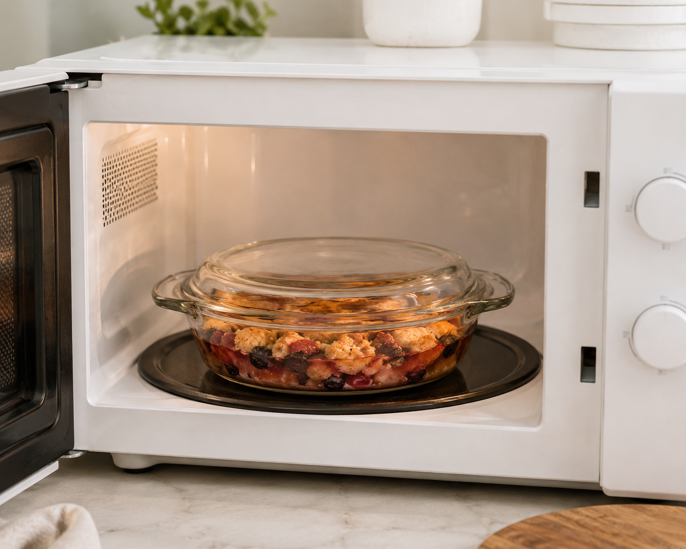 Skybuy 1000 ml Shallow Round Glass Casserole with Lid
