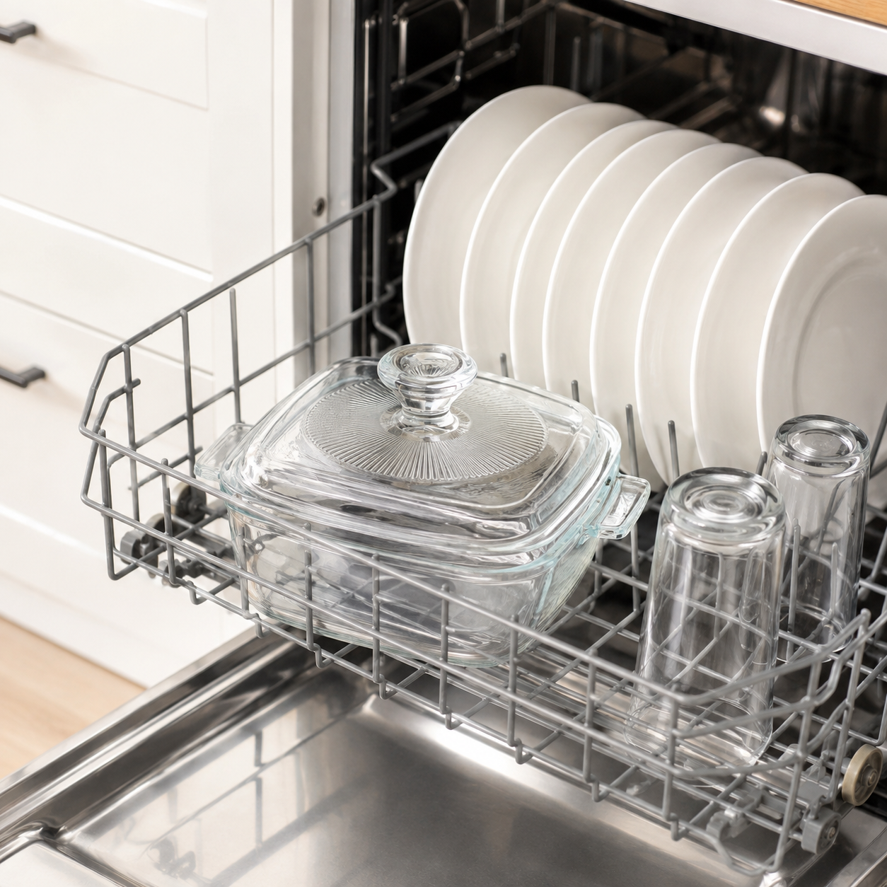 Skybuy 1000 ml Square Glass Casserole with Lid