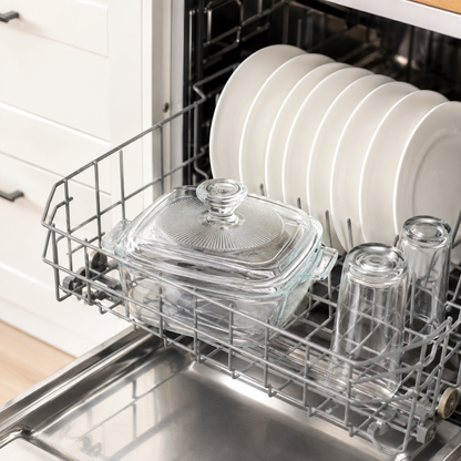 Skybuy 1000 ml Square Glass Casserole with Lid