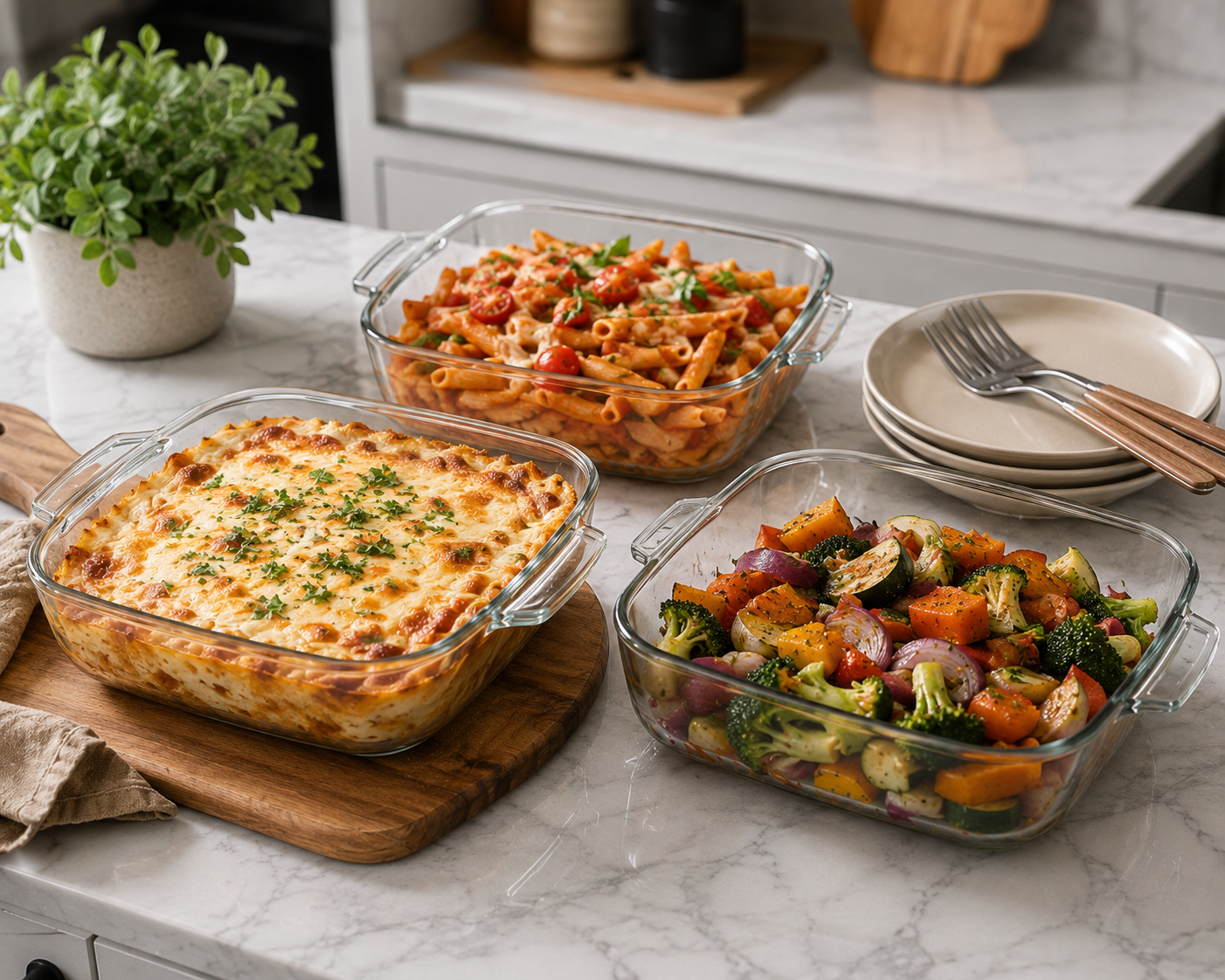 Skybuy 1500 ml Square Glass Casserole with Lid
