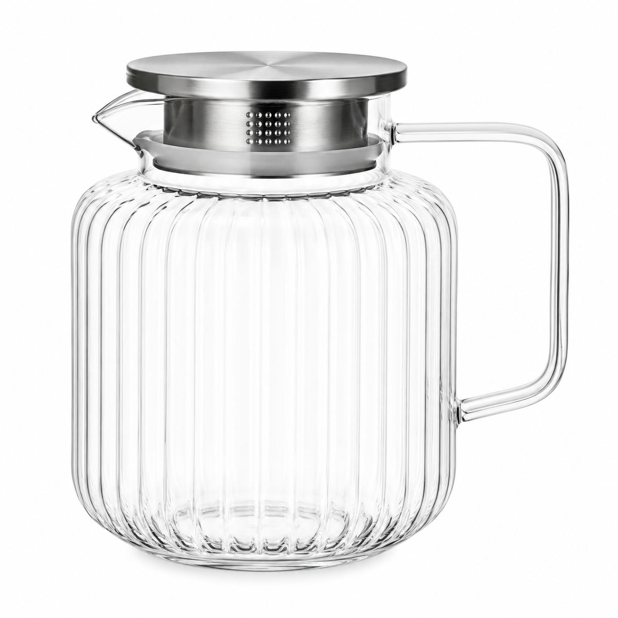 Skybuy Ribbed Glass Water Jug 1.65L