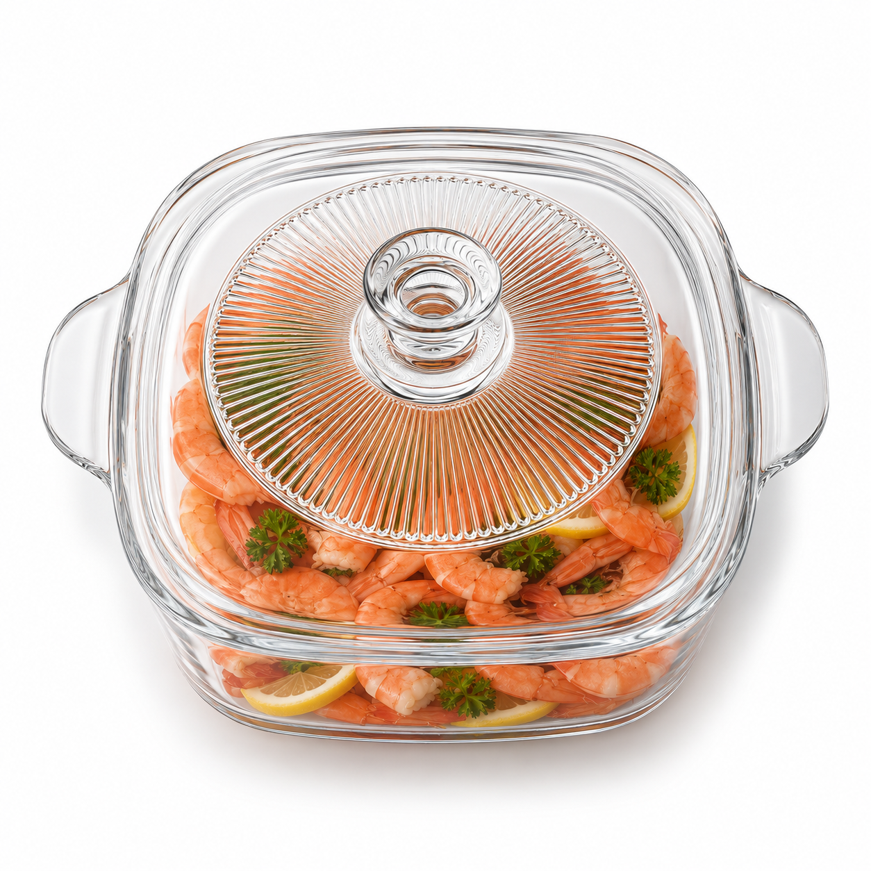 Skybuy 2500 ml Square Glass Casserole with Lid