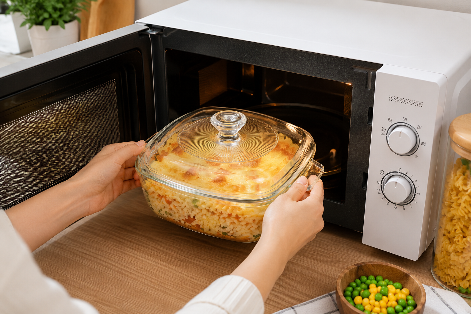 Skybuy 1000 ml Square Glass Casserole with Lid