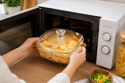 Skybuy 1000 ml Square Glass Casserole with Lid