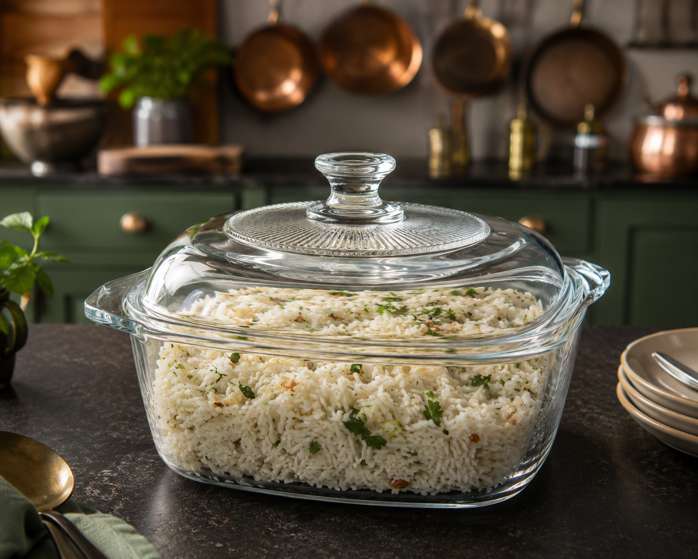 Skybuy 2500 ml Square Glass Casserole with Lid