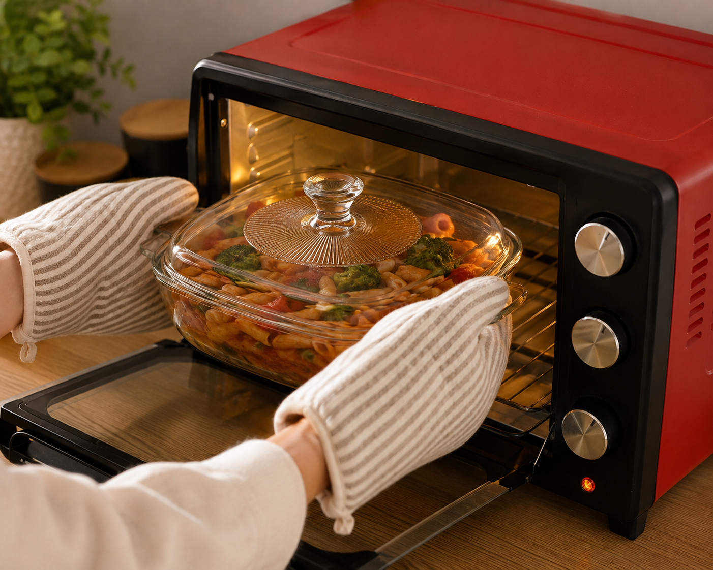 Skybuy 1500 ml Square Glass Casserole with Lid