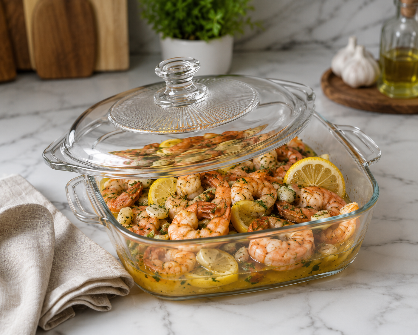 Skybuy 2500 ml Square Glass Casserole with Lid