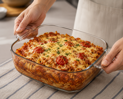 Skybuy 2500 ml Square Glass Casserole with Lid