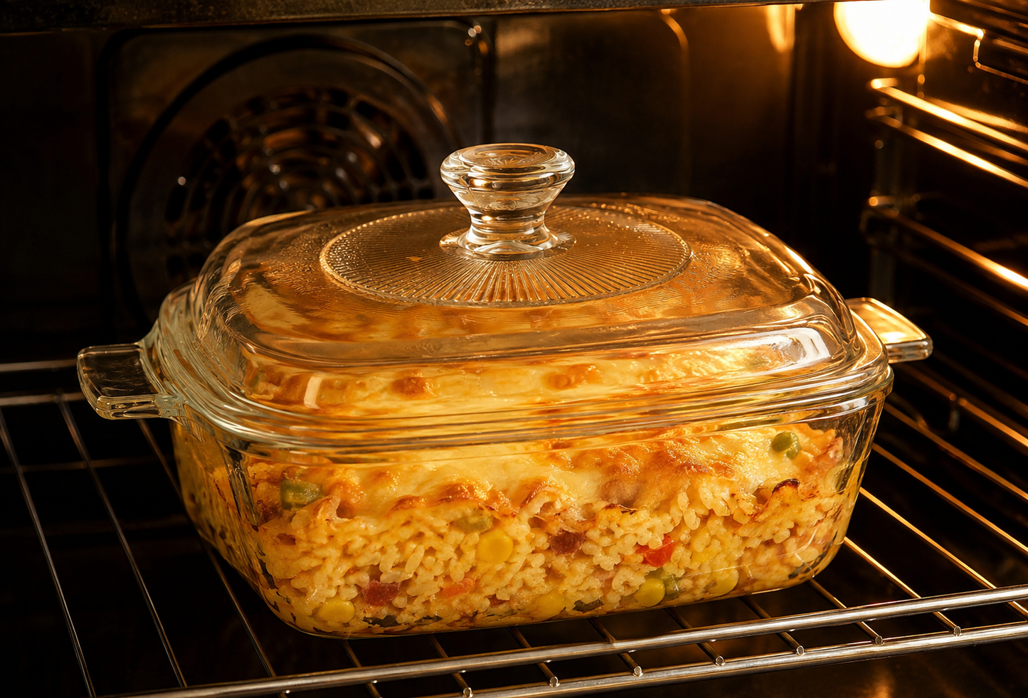 Skybuy 1000 ml Square Glass Casserole with Lid